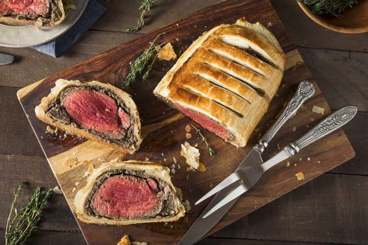 Homemade Christmas Beef Wellington with a Pastry Crust