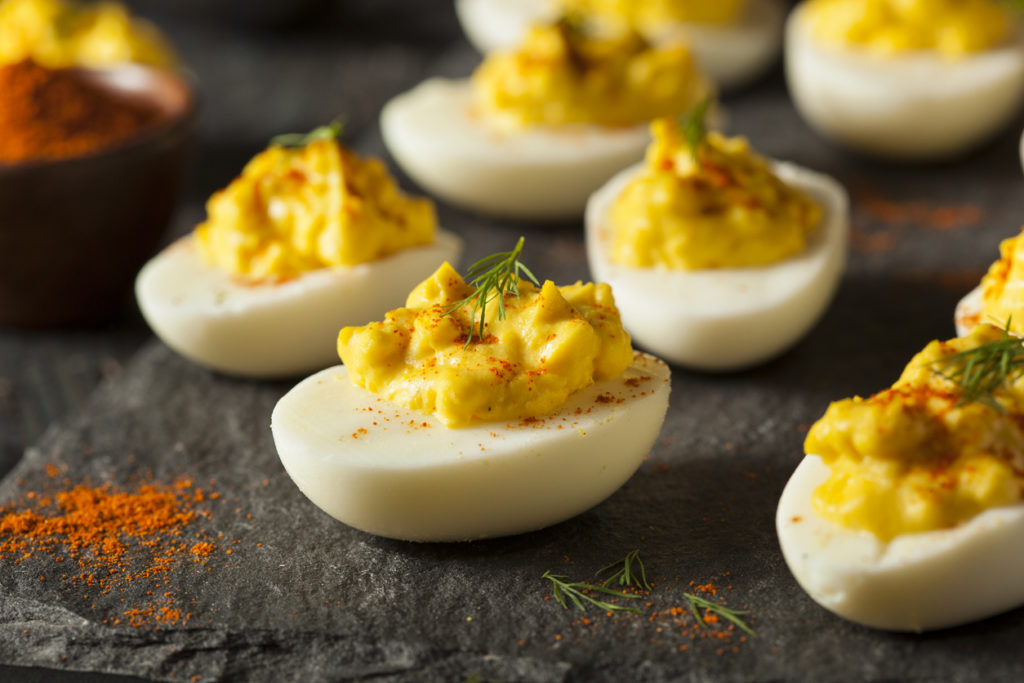 Homemade Spicy Deviled Eggs with Paprika and Dill