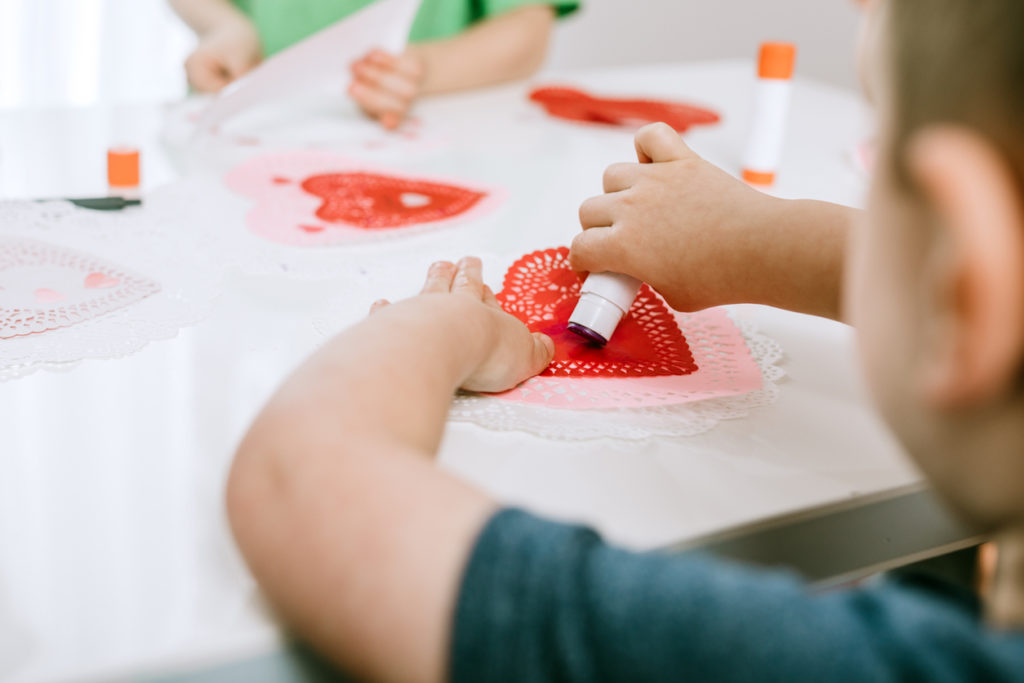 Children Making Valentine's Day Cards